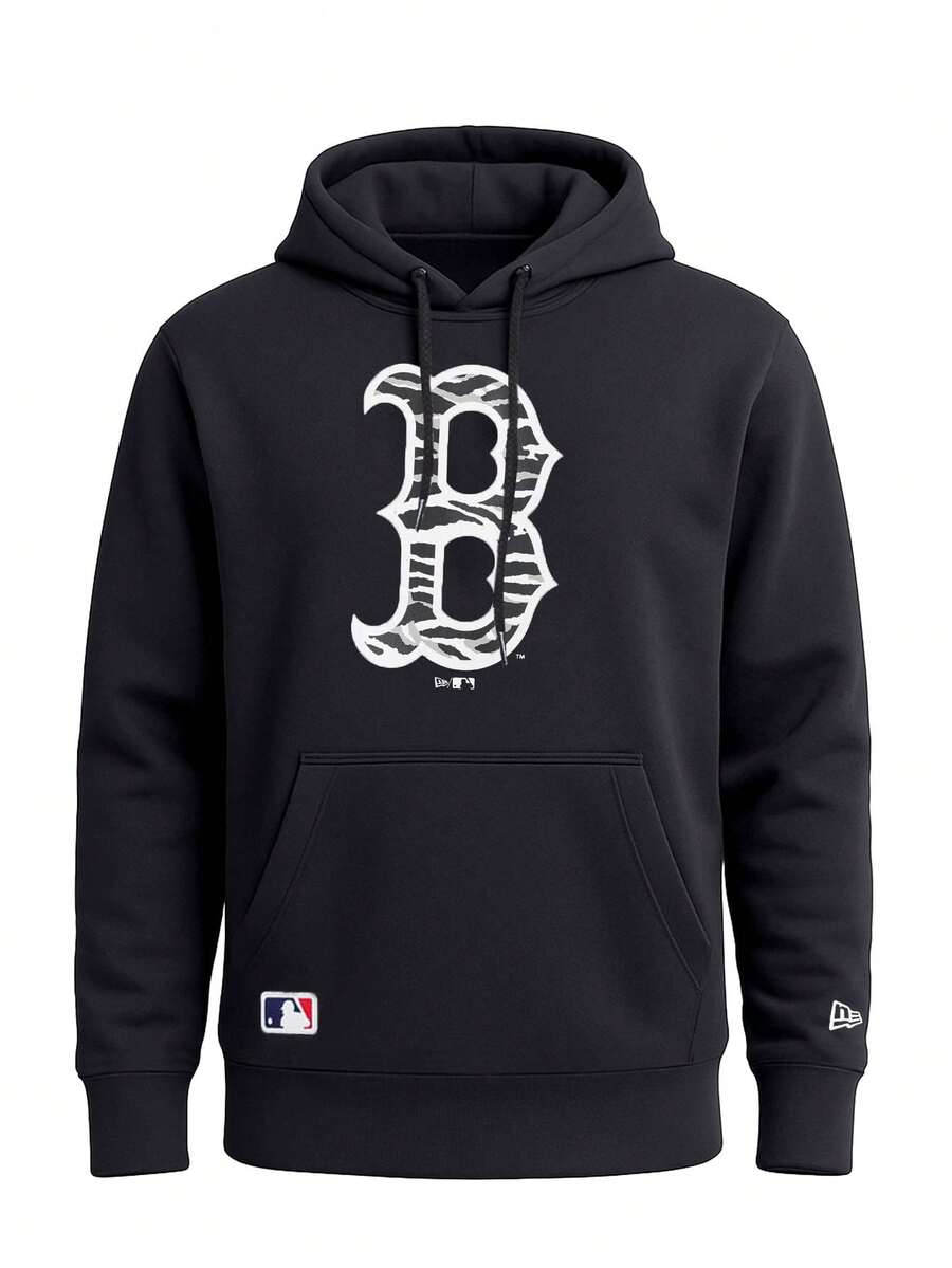 New Era Boston Red Sox Men's Pullover Hoodies Black - Black and White - View 1