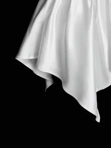 SHEIN ICON 女士白色针织不对称下摆 A 字形吊带背心迷你连衣裙，适合派对和休闲场合 - 白色 - 查看 8