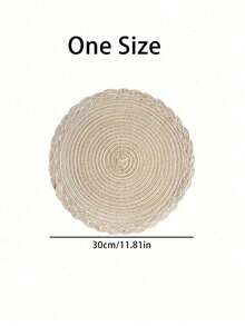 1/5 piezas Mantel individual trenzado de cáñamo, posavasos redondo hecho a mano, alfombrilla aislante del calor