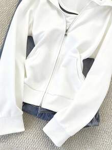 INAWLY Women's Casual Solid Color Sweatshirt