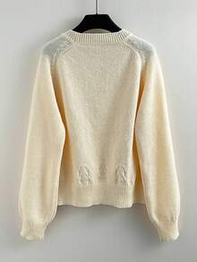 GlowEve Weicher, locker sitzender, modischer und großzügiger Damen Pullover, Herbst/Winter - Aprikosenfarben - Übersicht 2