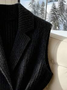 GlowEve Elegant Casual V-Neck Pocket Knit Cardigan Vest For Women