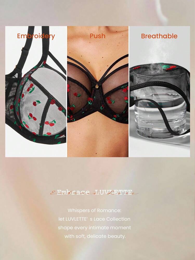 Unlined Full Coverage Side Support Mesh Bra