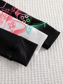 6pcs Boys' Minimalist Video Game Graphic Print Long Sleeve Snug Fit Pajama Set Kids Loungewear - Multicolor - View 5