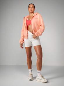 MISSGUIDED Áo nỉ trùm đầu cỡ lớn có khóa kéo toàn bộ dành cho nữ, áo nỉ lông cừu mềm mại mặc ở nhà mùa đông, có túi phía trước, chất lượng cao - trái cam - Xem 3