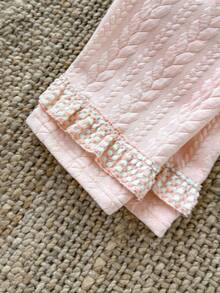 2 件女童加厚甜美可爱长袖上衣和裤子睡衣套装，秋冬 - 淺粉色 - 查看 3