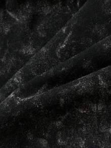 Elamini 1pc Women's Black Sweatshirt, Skin-Friendly Cotton Fabric, Stand Collar, Double-Zipper, Slim Fit Long Sleeve, Casual & Minimalist, Spring/Autumn - Black - View 3