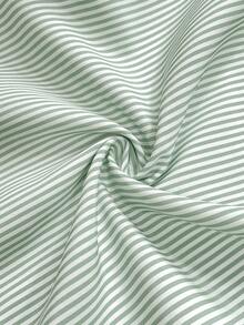 SHEIN 孕妇条纹圆领灯笼袖宽松罩衫 - 綠色 - 查看 5