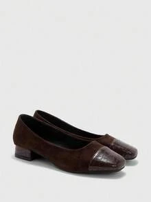 CUCCOO BIZCHIC Women's Classic Chunky Heel Casual Commuter Shoes - Mocha Brown - View 7