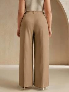 Anewsta Plus Size Fashionable Beaded Women Pants - Khaki - View 2