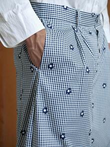 TOKVUE Men's Casual Plaid & Floral Wide Leg Pants, For Fall - Multicolor - View 6