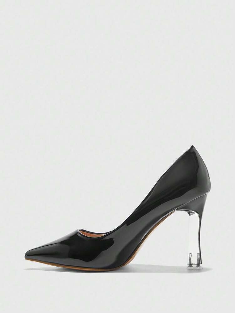 CUCCOO BIZCHIC Women's Pointed Toe Crystal Heel High Heels, New Sexy Elegant Party Pumps, Black Slip-On Ladies High Heel Shoes For Christmas Spring Shoes