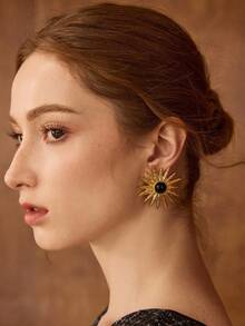 MOTF PREMIUM PENDIENTES DE BOTÓN PARA MUJER - Dorado - Ver 3