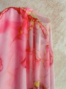 Soleia Plus Size Women Vacation Spaghetti Strap Mini Dress, Draped Neck, Backless, Bowknot , Fishtail, Sexy Style, Mini Dress, Tea Break, Shopping, Romantic, Date, Beach Outfit, Mesh, Young, Girlish - Pink - View 10