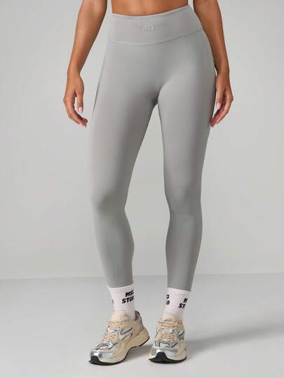 MISSGUIDED High Rise Performance Leggings With Side Pockets Seamless Compression Moisture Wicking Exercise Running Yoga Gym Activewear Pants