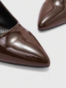 CUCCOO BIZCHIC Women's Pointed Toe Wedge Heel Slingback Pumps, Comfortable And Elegant Coffee Color