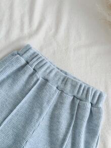 SHEIN Vintaside Kids Baby Mädchen Lässiges, vielseitiges Set aus Langarm-Top mit Schleifendekor und Hose, geeignet für Frühling, Herbst, Winter, Innen- und Außenbereich, Alltagskleidung