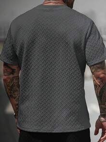 Manfinity CasualCool 男士夏季提花罗纹领短袖 T 恤，送给男朋友或丈夫的精美礼物，非常适合夏季日常休闲穿着，适合海边度假，时尚百搭