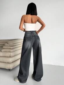 SHEIN Cottnline 女士宽松牛仔裤 - 淺灰色 - 查看 2