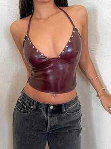Aloruh Women Tank Tops & Camis - Burgundy - View 4