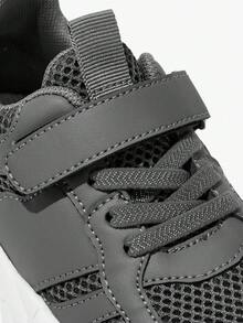 JNSQ 1 Pair Fashionable Casual All-Match Versatile Comfortable Soft Sole Lightweight Lace-Up Breathable Mesh Athletic Sneakers, Suitable For All Season - Dark Grey - View 8