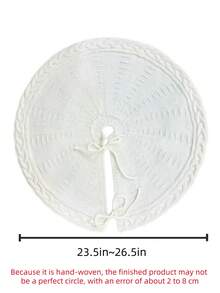 SHEIN 1 件圣诞树裙 24/36/48 英寸奢华复古勃艮第针织圣诞树裙 - 柔软、坚固的地板垫优雅的户外农舍魅力 - 非常适合家庭节日装饰和节日气氛最佳家居装饰圣诞装饰房间装饰 - 彩色 - 查看 5