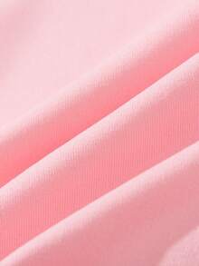 SHEIN Set 2 buc. hanorac casual cu glugă și pantaloni jogger pentru fete, imprimeu roz cu litere și grafică, confortabil