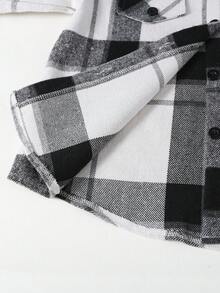 SHEIN Explorewe Girls Casual Loose Plaid Hooded Shacket Paired With Sweatpants Suit, Suitable For School, Campus, Leisure And Daily Wear, Autumn