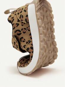 Cozy Pixies 一双女童黑色豹纹跑步鞋时尚简约设计返校可爱运动鞋儿童运动鞋 - 豹紋 - 查看 5