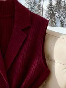 GlowEve 女士优雅休闲V领口袋针织开衫背心