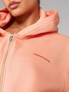 MISSGUIDED Áo nỉ trùm đầu cỡ lớn có khóa kéo toàn bộ dành cho nữ, áo nỉ lông cừu mềm mại mặc ở nhà mùa đông, có túi phía trước, chất lượng cao - trái cam - Xem 5