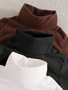 Sparklyn 3件套青少年女孩休闲猫咪印花高领长袖保暖内衬T恤 - 彩色 - 查看 5