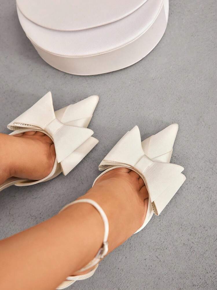 CUCCOO SZL Fashionable Sexy Pointed Toe Rhinestone Hollow Out Bowknot Stiletto High Heel Pumps