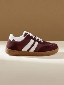 CUCCOO EASI Zapatillas casuales y versátiles de punta redonda para mujer para Navidad - Burdeos - Ver 3