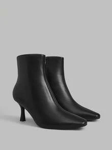 Ontre 女士方头极简舒适踝靴 - 黑色 - 查看 1