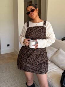 Dripcurv Plus Size Fall And Winter Christmas Women Dresses Adjustable Strap Casual Overall Plinth Clothes With Pockets Fall Skirts With Pockets New Years Women Outfit Holiday Outfit Holiday Party Dress Plus Dress - Multicolor - View 6