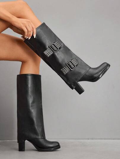 CUCCOO SZL Women's Pants Boots High-Heeled Platform Fashion Pants Boots Are Suitable For Shopping, Proms, Wedding Banquets, And Various Occasions