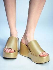 Sugerpunk Women's Fashion Platform Wedge Sandals, Summer - Yellow - View 3