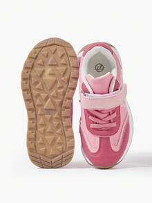 JNSQ A Pair Of Girls' Pink PU And Suede Bow, Embroidery, Lightweight Ballerina Style Shoes Kids Sneakers - Pink - View 8