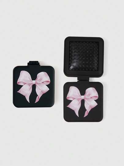 Kawaii 1pc Foldable Bowknot Hairbrush Mirror