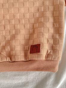 Loomiva Áo nỉ chui đầu cổ tròn họa tiết đính vải cho bé trai - Màu Khaki - Xem 3