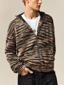 ROMWE MEN Street Life Áo khoác trùm đầu có khóa kéo cổ điển thường ngày dành cho nam, Thu/Đông - Nhiều màu - Xem 5