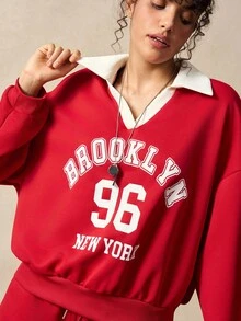 VARSIVA Damska bluza w kontrastowym kolorze, z długim rękawem i zamkiem błyskawicznym, luźna i uniwersalna - Wielokolorowe - Zobacz 10