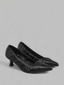 Ontre Women's Minimalist French Style High Heel Pumps - Black - View 2