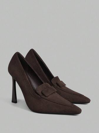 Ontre Dammode Kaffebruna Högklackade Pumps