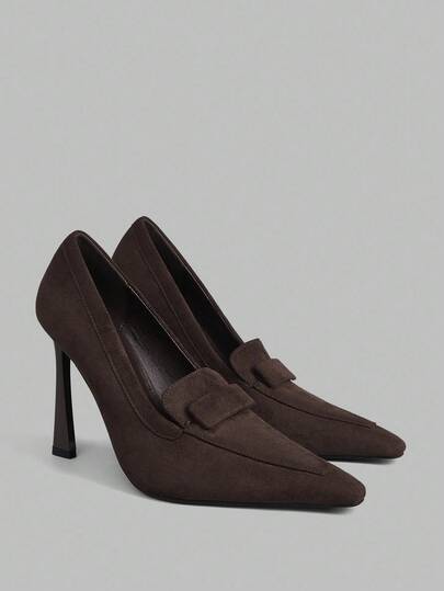 Ontre 女士时尚咖啡棕色高跟鞋