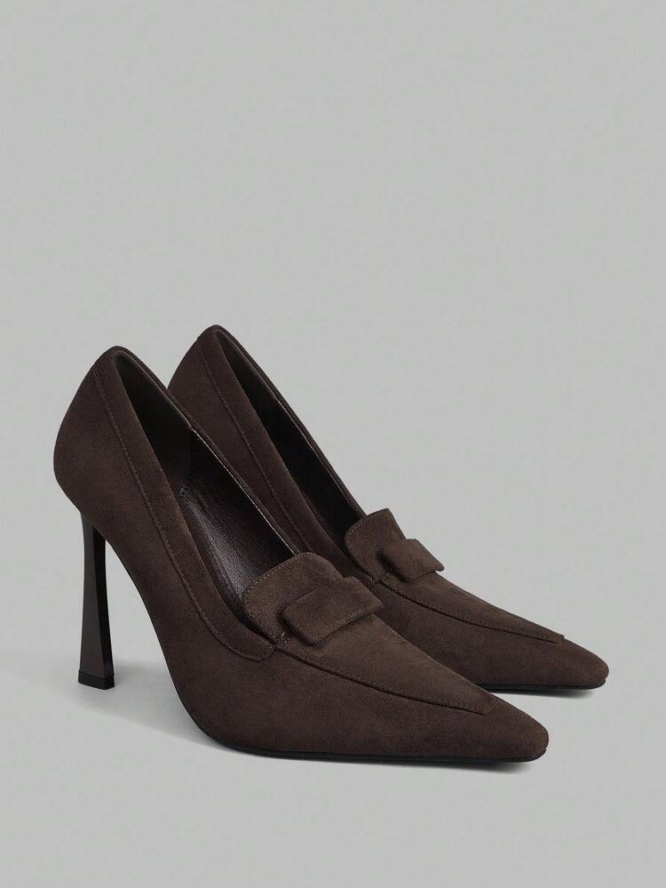 Women's Fashion Coffee Brown High Heel Pumps For Christmas