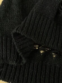 Whyspr Suéteres Casuais Punk Plus Size para Halloween - Preto - Visão 7