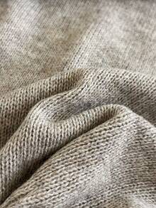 EMERY ROSE Women's Casual Button Decor Waist Fitted Sweater, Autumn - Grey - View 7