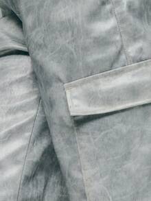 TypaGal Silver Jeans With Relaxed Cargo Design,Large Pockets,Metallic Finish,Chic Streetwear For Summer City Break,Light Grey Modern Utilitarian Style - Grey - View 6
